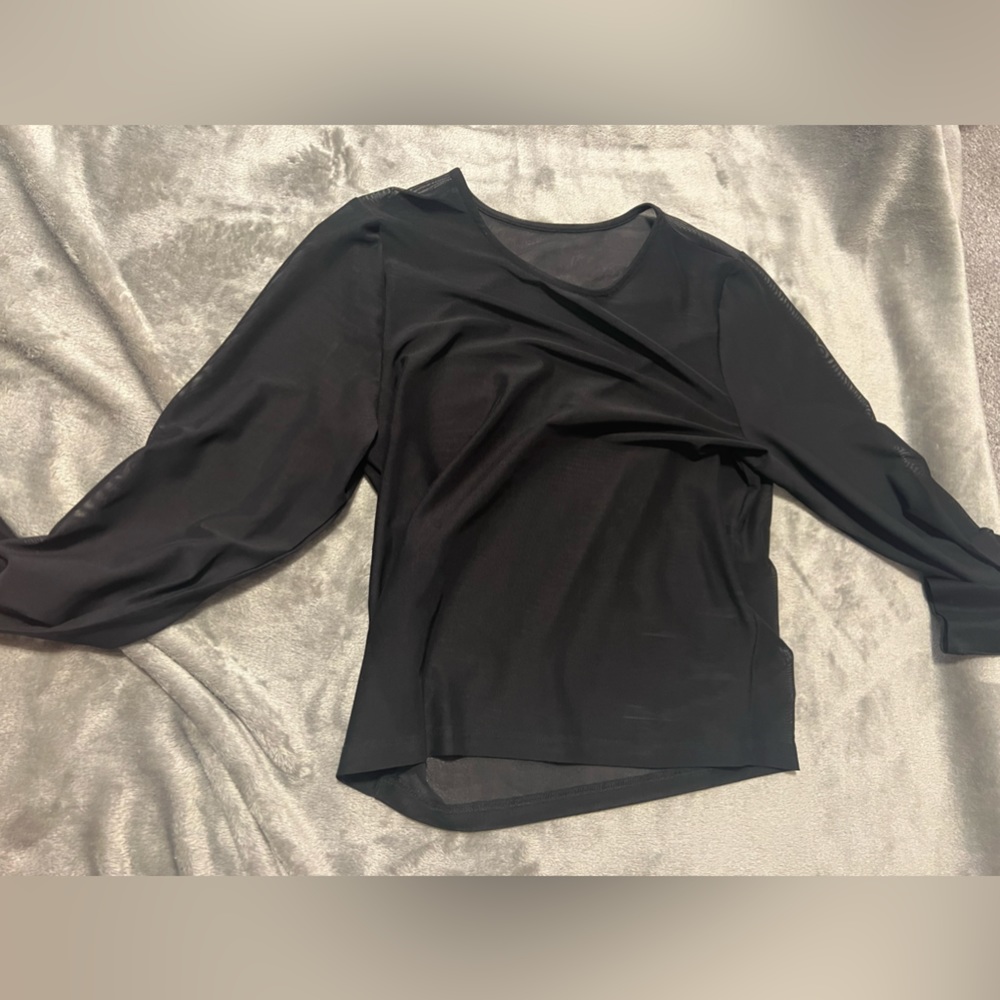 sheer cropped top shein